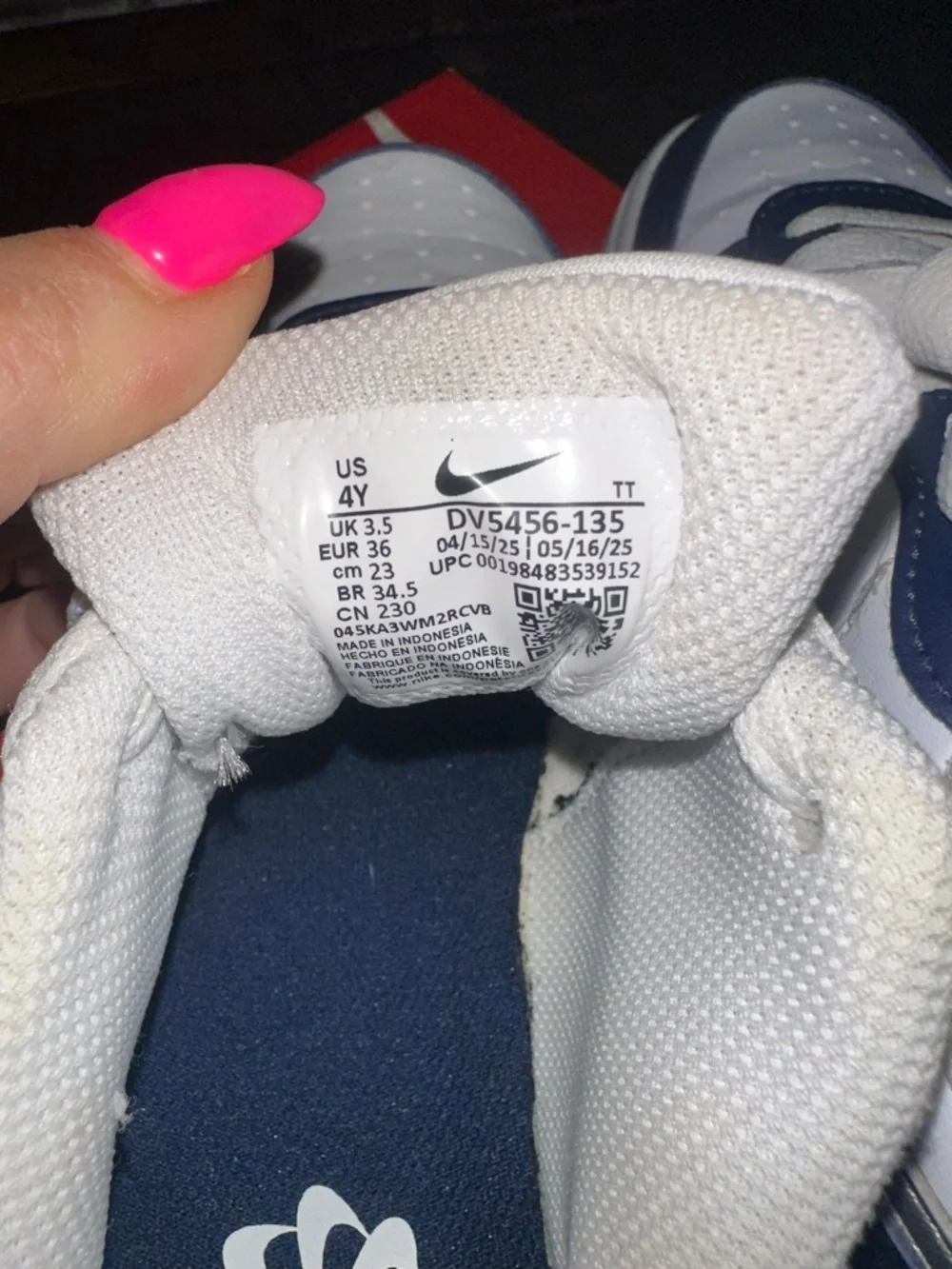Nike Court Borough Low Recraft Sneakers in White Navy Metallic Silver - EUC 4Y